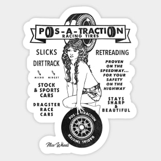 Defunct Pos-A-Traction Car Racing Tires Sticker